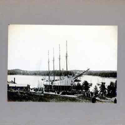 Note shipyard buildings on left.
