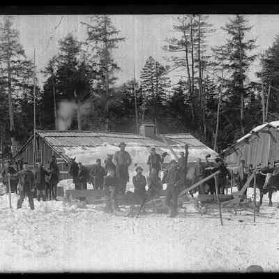 Logging Camp in the Woods near Dennys River, Maine