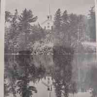          Dennysville-Edmund Congregational Church; Taken from the Edmunds side of the Dennys River, this image shows the church reflected in the calm waters of the river.
   