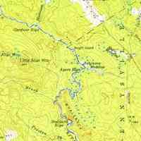          Ayers Rips on the Dennys River; Detail from the U.S.G.S. topographical map of Gardner's Lake, Maine, 1941
   