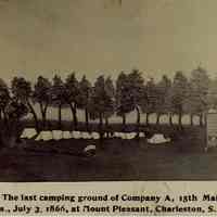          Campground of the Co A., 15 Maine Volunteers, unit in which Daniel Moring of Edmunds served during the Civil War.
   