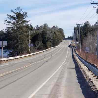 View up U. S. Route 1 toward across the bridge toward Edmunds.
