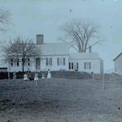 Fred Gardner House, Dennysville Maine, 1897-8: From Left to right  in this picture are Eva Gardner, Julia, Fred Gardner, Edith, Leigh, Mary Gardner