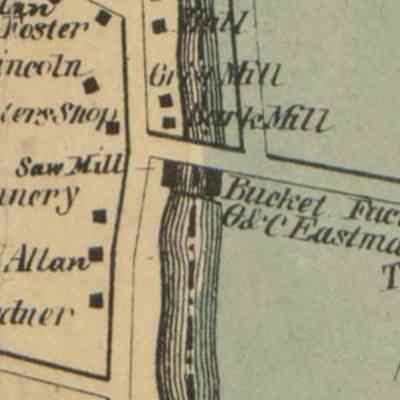 Mills and Tannery at Lincoln Pond and Dam in Dennysville, Maine, 1861