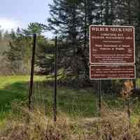          Wilbur Neck Wildlife Management Area; Signage on Road to Reversing Falls, Leighton's neck, Pembroke, Maine
   