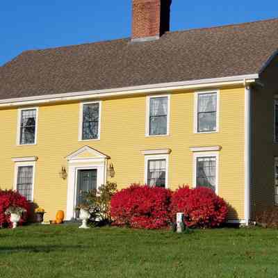 The Lincoln House, Dennysville, Maine: Sunlight plays on the shades and shadows of the architectural details of the house built by Theodore Lincoln on the Dennys River between 1787-1795.