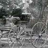 Nat Smith With his Horse and Wagon.