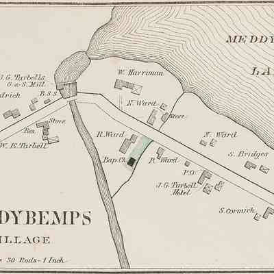 Meddybemps Village, Maine, 1881 and Contemporary views.