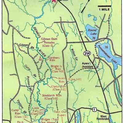 Dennys River on the Maine Geographic Canoeing Guide Guide, 1985