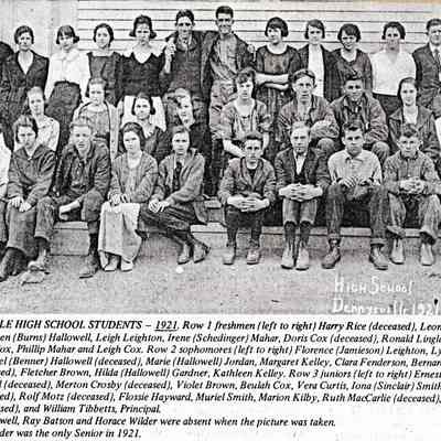 Dennysville High School Students, Dennysville, Maine 1921