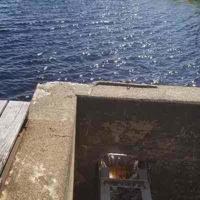 Fish ladder around the dam at Great Works in Edmunds, Maine: A fish ladder conveys passage from the lower Cathance Stream to the Great Works pond in Edmunds, Maine.