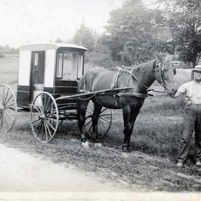 Peter Gardner, R.F.D. Mailman in Dennysville in horse and buggy days.