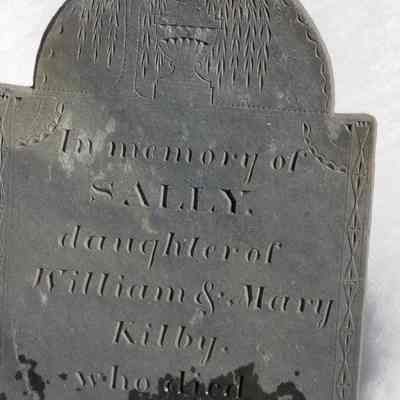 William and Mary's young daughter, Sally Kilby's stone.
