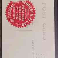          Verso of Postcard that Shows H. H. Allan's Potato House
   