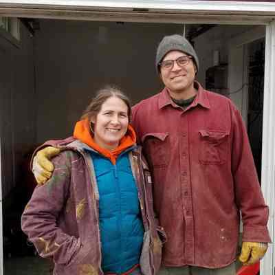 Aaron and Carly Bell operating an organic chicken business at Tide Mill Farm, in Edmunds, Maine.