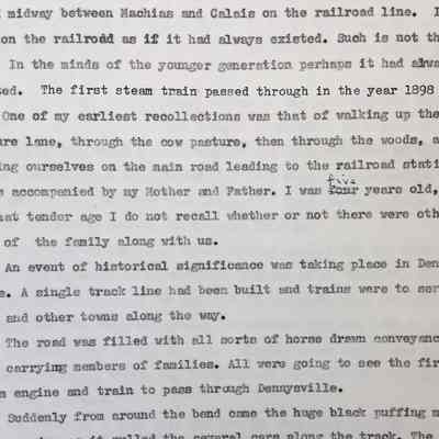 Lists and Photocopies Related to Dennysville, Maine History