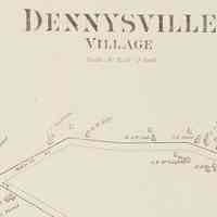          King Street to the Lane, 1881; Detail from the Map of Dennysville Village, Washington County Atlas, pub by Colby Co, 1881, p 26.
   