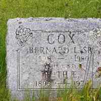          Grave of Bernard Cox, Sr. and His Wife, Ruth (Smith) Cox
   
