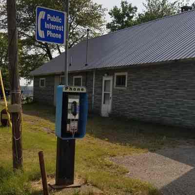 Public Telephone Beside Palmeter's Store in Meddybemps, Maine