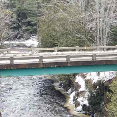 Falls Bridge Over the Dennys River Rte, 86 Between Edmunds and Dennysville, Maine.
