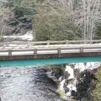          Falls Bridge Over the Dennys River Rte, 86 Between Edmunds and Dennysville, Maine.
   