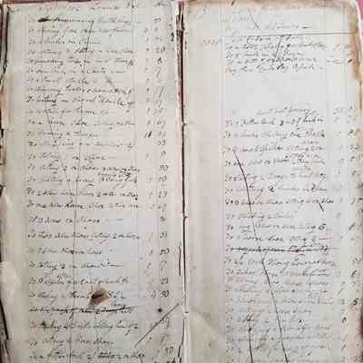 Theodore Lincoln's account in William's Kilby's blacksmith shop ledger, c. 1810: This business ledger was kept by William Kilby to record his customers' the account for work at his blacksmith's shop in Dennysville, between 1810 and 1821.  The large 'X' on this page indicates that Theodore Lincoln's account was paid.