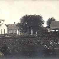          Postcard of Meddybemps, Maine; The Meddybemps Church building is prominent on the main road through the village in this early 20th century image.
   
