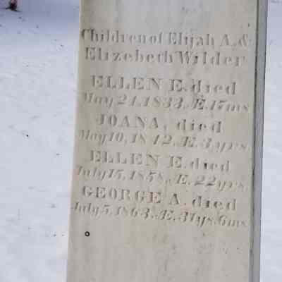 Children of Elijah A. and Elizabeth H. Wilder in the Dennysville Town Cemetery.