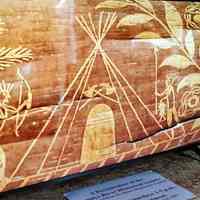          Passamaquoddy Camp on Birchbark; Image of forest dwellers by Tomah Joseph, from the 2006 film N'tolonapemk, used with permission from the Passamaquoddy Tribal Historic Preservation Office.
   