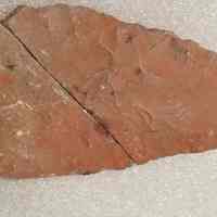          Red Jasper Blade, Dennysville, Maine, back; Image by Colin J Windhorst from the collection of the Peabody Museum of Archaeology and Ethnology, Harvard University, 22-51-10/A5469.
   