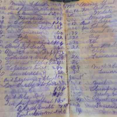 Sample page from the ledger of Sydney H. Hobart for May and June, 1885