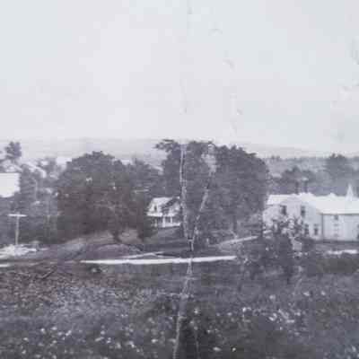 Meddybemps Village in the 1930's: Tarbell's Store and Post Office is in the center of this panoramic view of Meddybemps village from the 1930's.