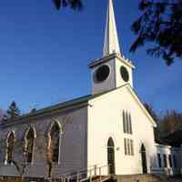          Dennysville-Edmunds Congregational Church, March 26, 2017; Sunlight guilds the Dennysville Edmunds Congregational Meetinghouse on the morning of March 26, 2017.  A Parish Hall built by the Church in gratitude for the 200th anniversary of its founding in 2005.
   