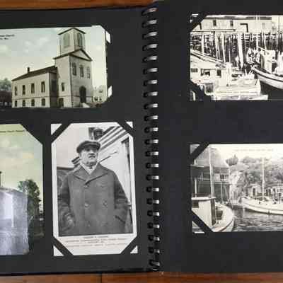 Sample postcards, black and white