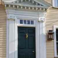          Nathaniel Hobart House Side Doorway; A classical Palladian doorway, modeled on a house in Portsmouth, New Hampshire, was reconstructed in the early 21st century.
   
