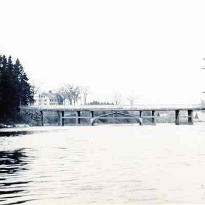 Lower Bridge: Another view of the lower bridge looking down river with the Benjamin Lincoln house on the left.