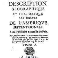          Title Page of Nicolas Denys, Description and Natural History of the Coasts of North America, Paris, 1672, Vol 1.
   