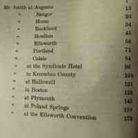          Index to the first edition of the Meddybemps Letters; A table of contents list of The Meddybemps Letters, published in the Machias Union between 1903 and 1904, by William R. Pattangal.
   