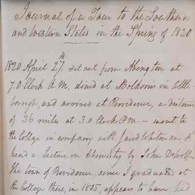 First page of travel diary