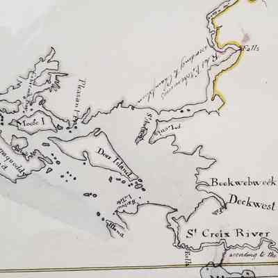 Governor Bernard's 1764 Map of Eastern Maine, detail