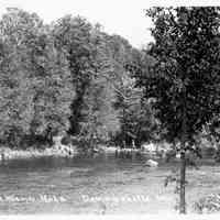          The Old Swimming Hole on the Dennys River.; Postcard image of bathers on the Edmunds side of the Dennys River, as seen from Dennysville, Maine.  How many can you see?
   