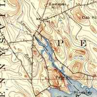          Lower Dennysville in 1908; The Sinclair house is shown at this location beside U.S. Route 1 on the U.S.G.S. topographical map of 1908.
   