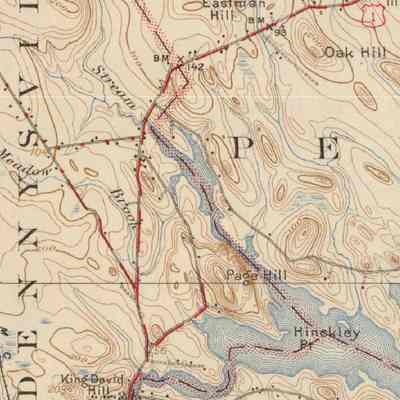 Lower Dennysville on the USGS Topographical Map: The Hayward-Smith is located on the hill to U.S. Route 1 crossing of Wilson's Stream in Lower Dennysville.