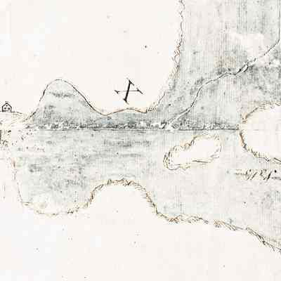 Isaac Hobart's Grist and Saw Mills built at Little Falls in Edmunds, Maine in 1792.: Detail of Solomon Cushing's large map of Townships No. 1, 2 and part of No.10, c. 1798.