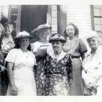 Ladies on the Steps of the Vestry, Dennysville, Maine