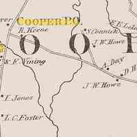          Sawmill, Post Office and Evergreen Cemetery in Cooper, Maine,; Detail from the town of Cooper in the Colby Atlas Map of Washington County, Maine, published in 1881.
   