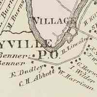          Houses on the Harrison Road in Edmunds in 1881; Detail from the Colby Atlas Map of Washington County, Maine, published in 1881.
   