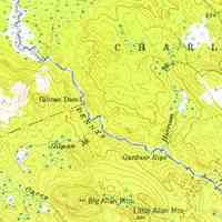          Gilman Dam on the Dennys River, 1945; U.S.G.S. Topographical map, Gardner's Lake  Quadrant, Washinggiton County, Maine
   