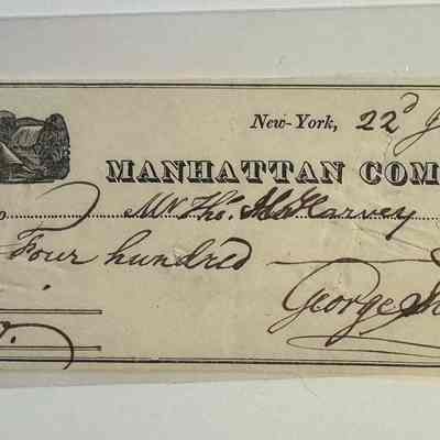 Check from Manhattan Company
