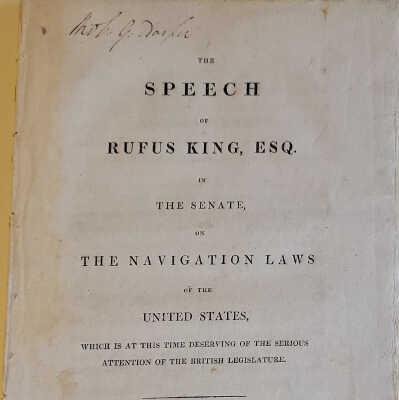 The Speech of Rufus King, Esq. in the Senate, on the Navigation Laws of the United States